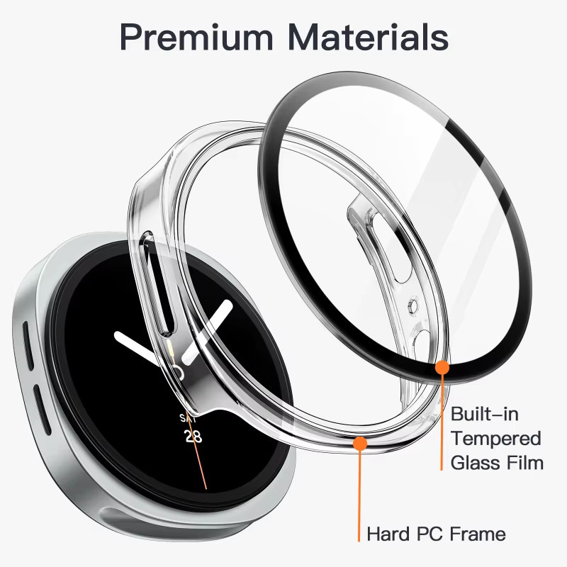 Samsung Galaxy Watch 8 Uhrenzubehör, 2 Stück gehärtetes Glas + PC-Abdeckung, 44 mm, 40 mm - Bild 3