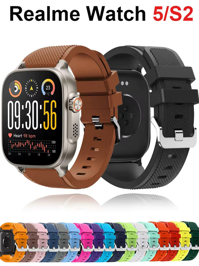 Realme Uhrenarmband Silikon, Schwarz, 22mm - Bild 5