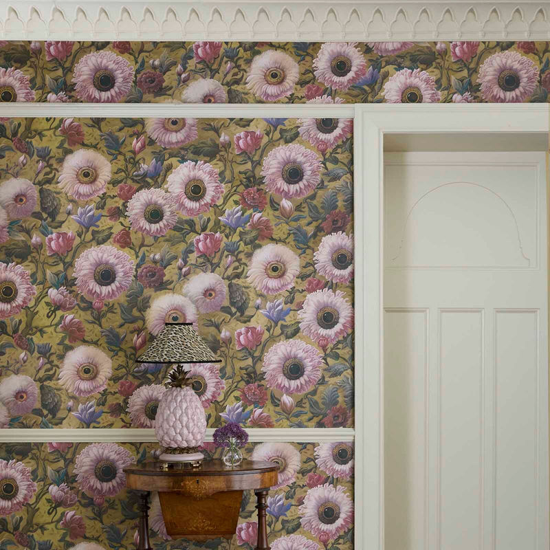 House of Hackney Tapete Apricus Aurelian in Gold und Multicolour mit floralem Art-Nouveau-Design - Bild 4