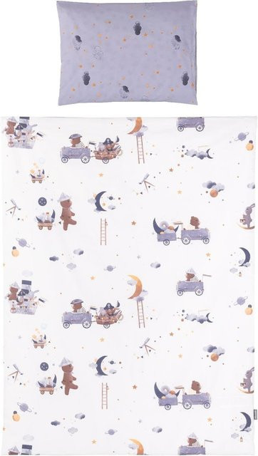 Chipolino 5-teiliges Baby Bettwäsche Set mit Sternen in Lila, Decke B: 125 cm, T: 95 cm, Kissen B: 45 cm, T: 35 cm - Bild 1
