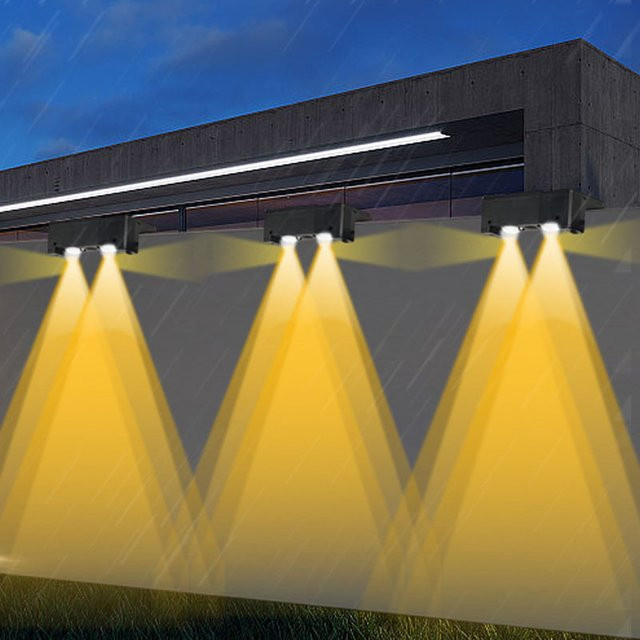 VENUSWING LED Solar Wandlampe Quadratisch Schwarz Wasserdicht für Garten und Außenbereich - Bild 1