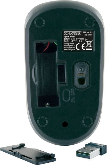 Schwaiger Optische USB-A Funkmaus in Schwarz-Grau - Bild 3