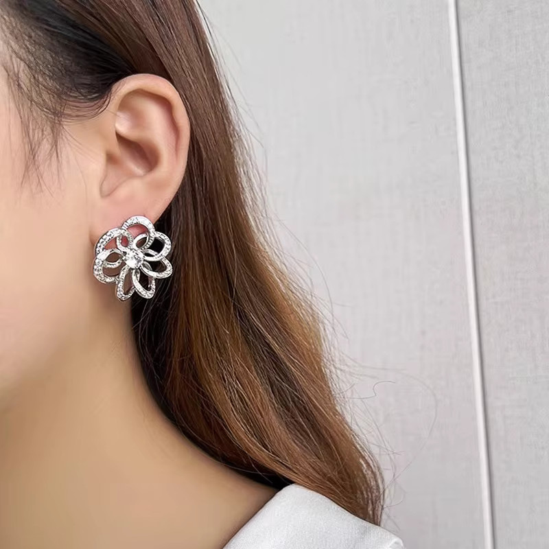 Huitan Ohrringe, Blumendesign, Zirkonia, Damen - Bild 2