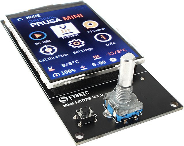 FYSETC 3D-Drucker Ersatzteile Display-Upgrade für Prusa Mini mit 2,8 Zoll Display und Verbindungskabel, Schwarz - Bild 1