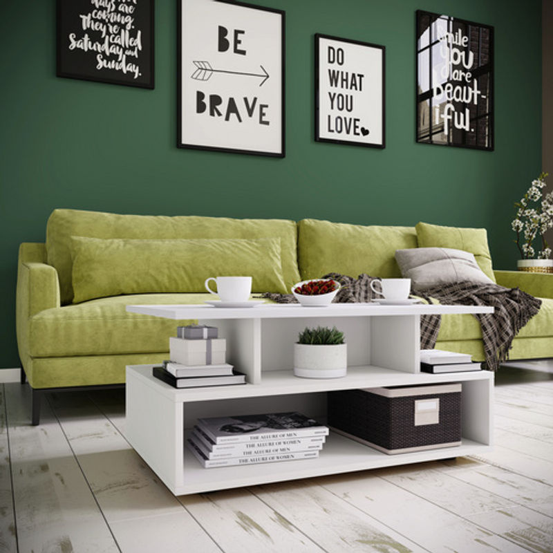 VCM Couchtisch Esila in Weiss, B/T/H: 50 x 40 x 80 cm - Bild 3