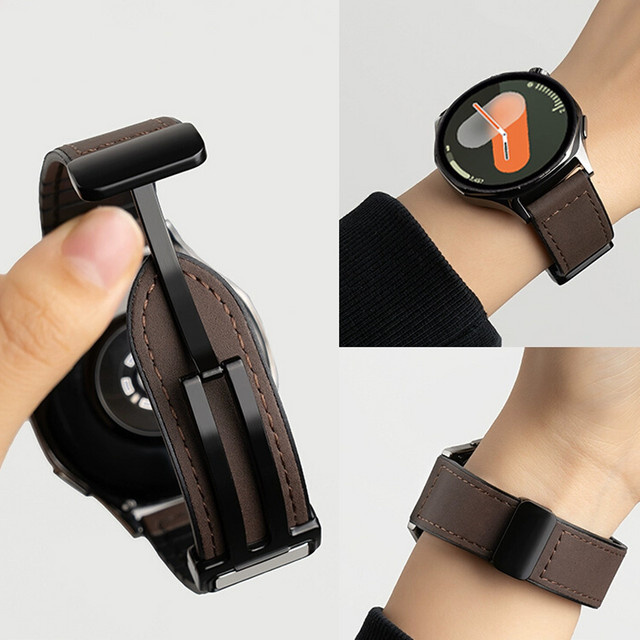 Uhrenarmband Leder-Silikon, Magnetband, Samsung Galaxy Watch 7/FE/6/5/4 - Bild 1
