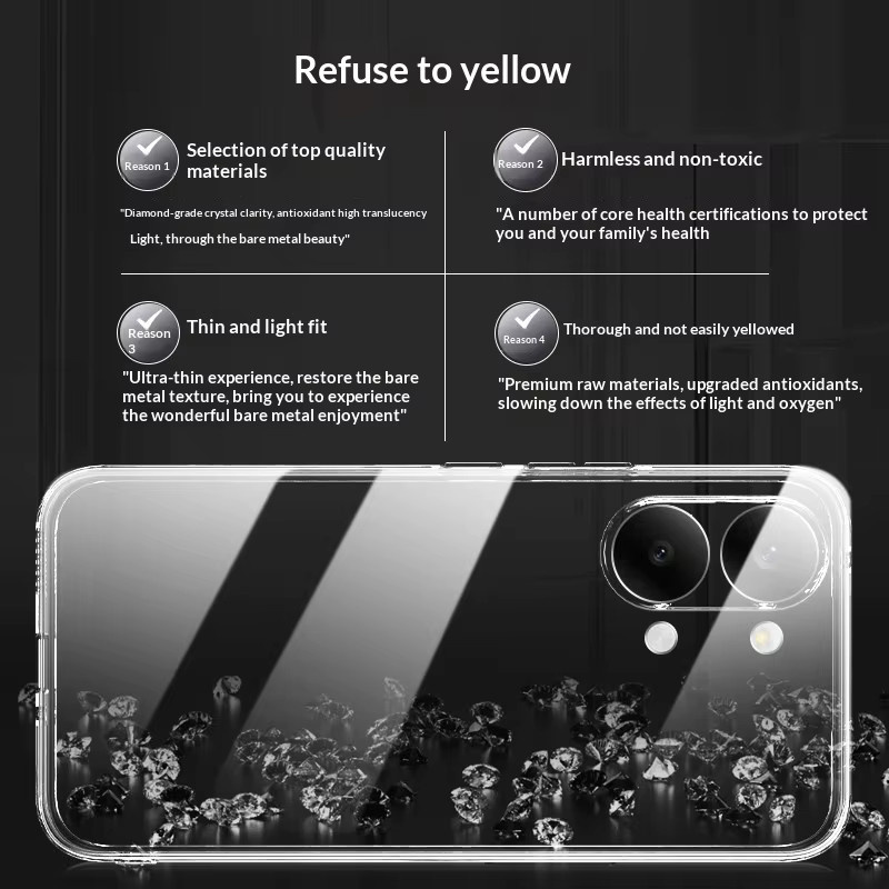 XDAG Stoßfeste transparente Handyhülle für POCO X8 Pro Max, schlanke TPU-Schutzhülle in Transparent - Bild 3