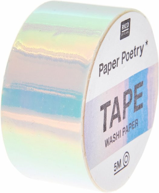 Rico Design Paper Poetry Mirror Rainbow Washi Tape weiß Breite: 19 mm, Länge: 5 m - Bild 1