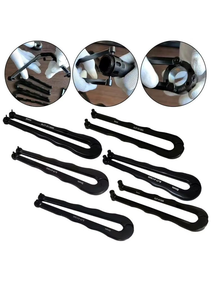 DAZZLEEX Multifunktionales Spanner-Set aus Stahl, Einstellbarer Schlüssel für runde Muttern 2-8mm, Farbe: Schwarz, Länge: 161mm - Bild 4