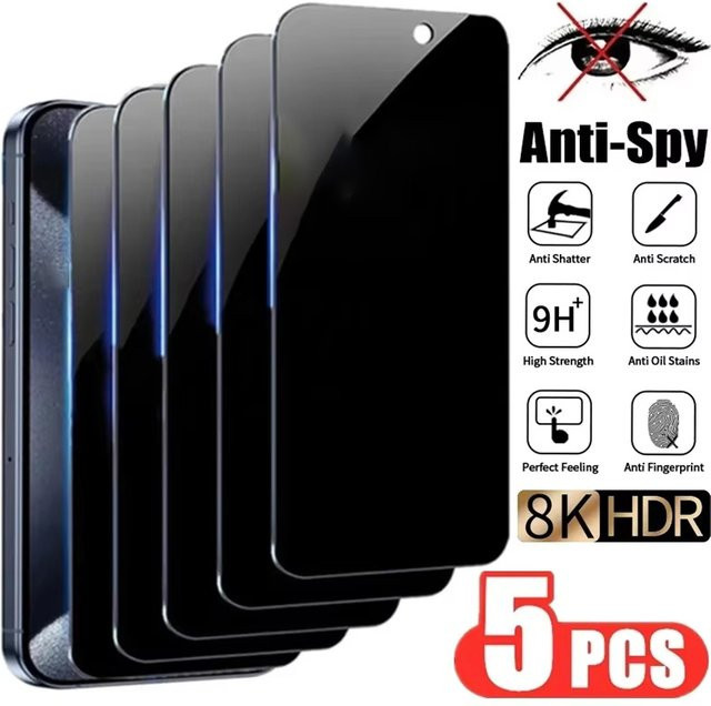 Privatsphäre Displayschutz Glas für Samsung Galaxy S25 Ultra, S24 FE, S23 Plus, S22, S21, A56 5G, A36, A55, A16, A26, A15, A35, A34, A54, A05, A05s, A06 transparent - Bild 1