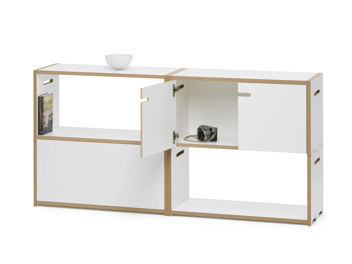 Tojo Hochstapler Grundregal in Weiß mit Rückwand und lackierter MDF-Oberfläche - Bild 1