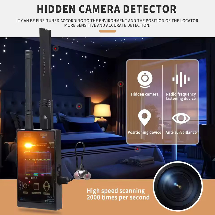Professioneller Weitfrequenz-Signaldetektor 1 MHz-12 GHz mit automatischer Suche und GPS-Tracker in Schwarz - Bild 6