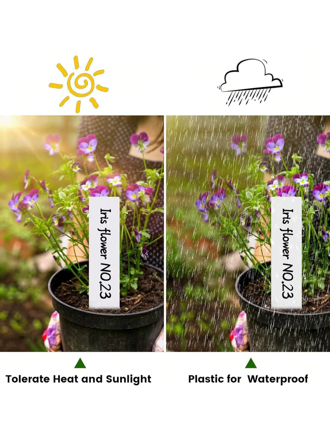 100 Stück Pflanzenetiketten aus Papier in Weiß zur Markierung und Identifikation für deinen Garten und Sukkulenten inklusive Marker - Bild 3