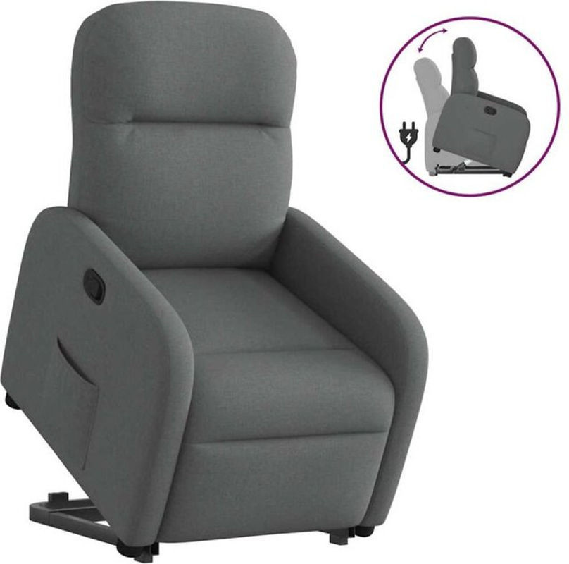 VIDAXL Relaxsessel mit Aufstehhilfe aus Stoff in Anthrazit und Grau - Bild 1