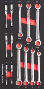 Kraftwerk PRO LINE EVA3 offene Doppelringschlüssel Set, 13-teilig, Farbe: Silber - Bild 1