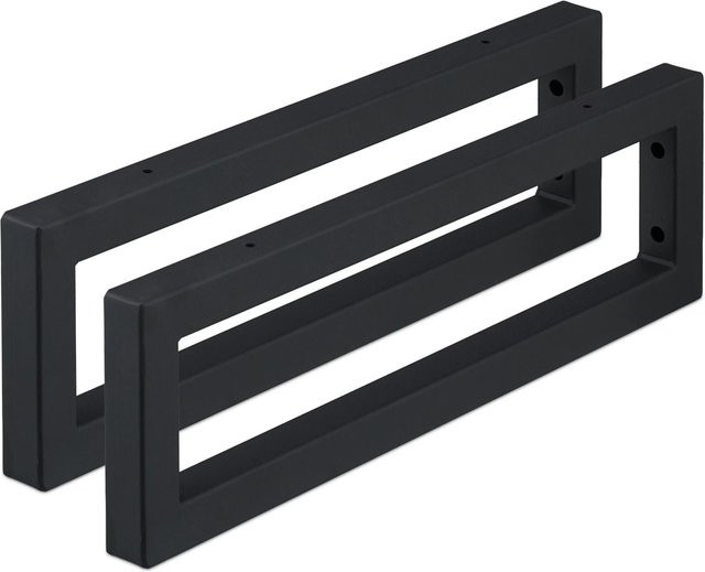 Relaxdays Wandkonsole 2er Set aus Stahl in Schwarz, Breite: 50 cm - Bild 1