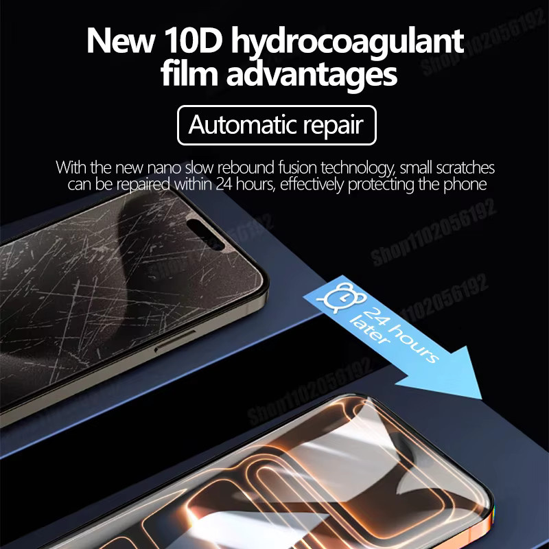 3er-Pack Hydrogel Displayschutz für iPhone 11 bis iPhone 17 Pro Max, vollflächige Schutzfolie, transparent - Bild 4