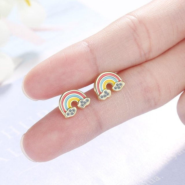 Ohrring 925 Silber, Regenbogenwolke, Zirkonia, Damen - Bild 1