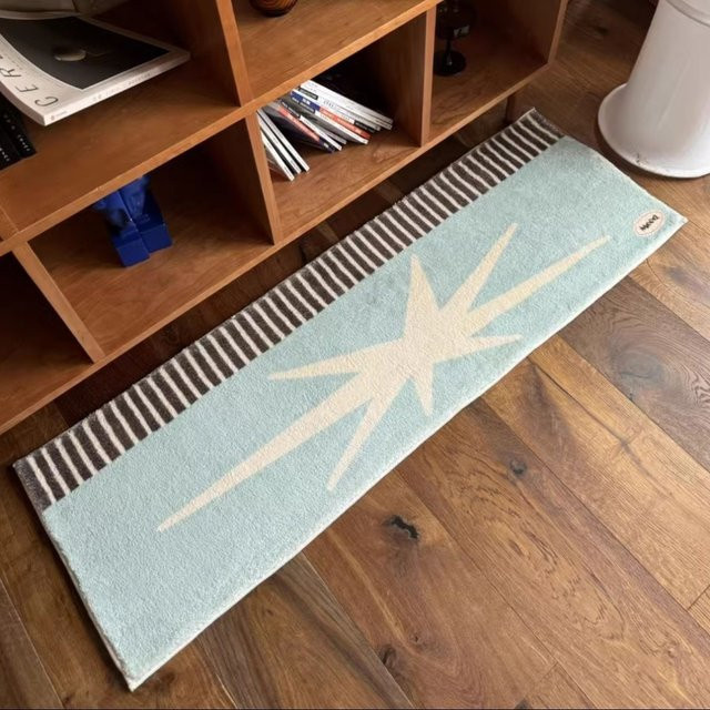 VIKAMA Teppich im Retro-Stil für Wohnzimmer und Schlafzimmer, rechteckige Fußmatte in Vintage-Optik, B/T/H: 120 x 40 x 1,6 cm - Bild 1