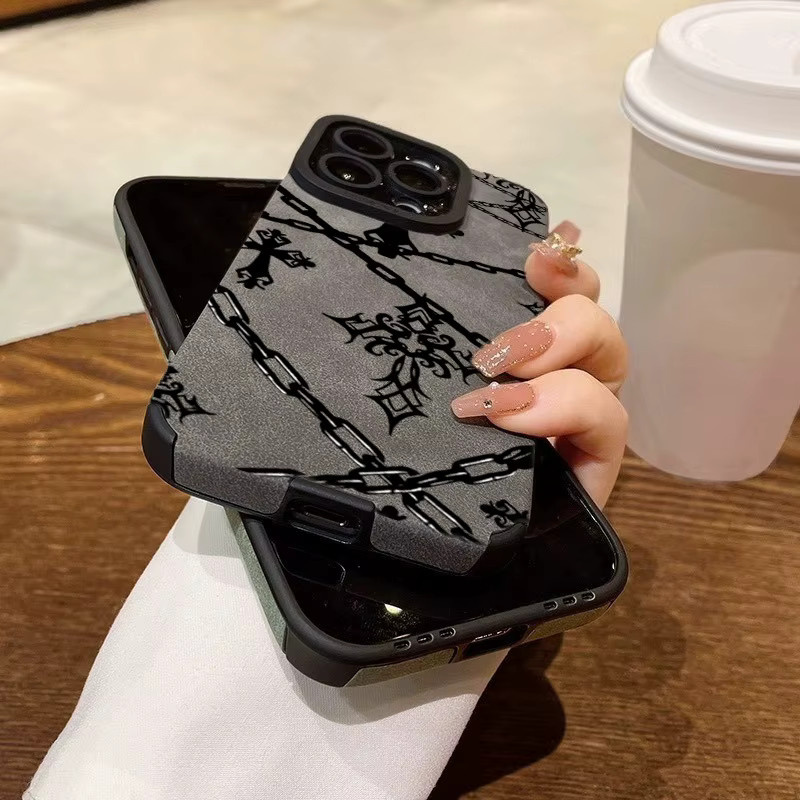 Handyhülle aus Kunstleder mit Kreuz-Kette für Apple iPhone 11 bis iPhone 17 Pro Max und SE 2022 mit Anti-Drop-Schutz - Bild 3