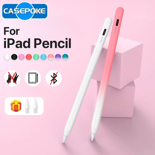 CASEPOKE iPad Stylus in Weiß mit Neigungserkennung, Druckempfindlichkeit und Handballenerkennung für iPad 7 8 9 10 Gen, Air 3, Pro 11 12.9 und Mini 6 - Bild 1
