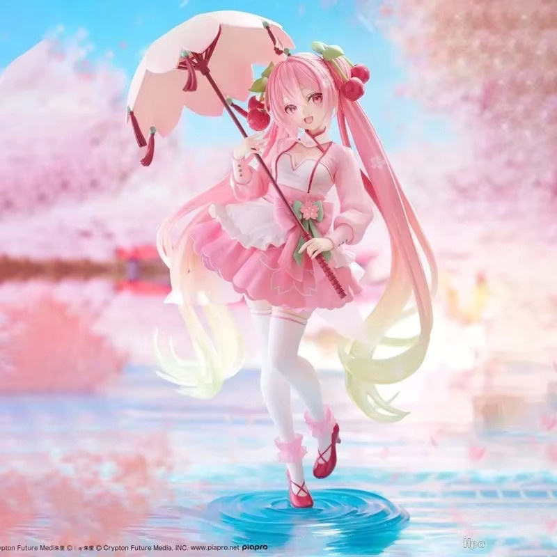 Taito Artist Masterpiece Amp Sakura Hatsune Miku Figur, Sakura-Kleid-Stil mit Regenschirm - Bild 2
