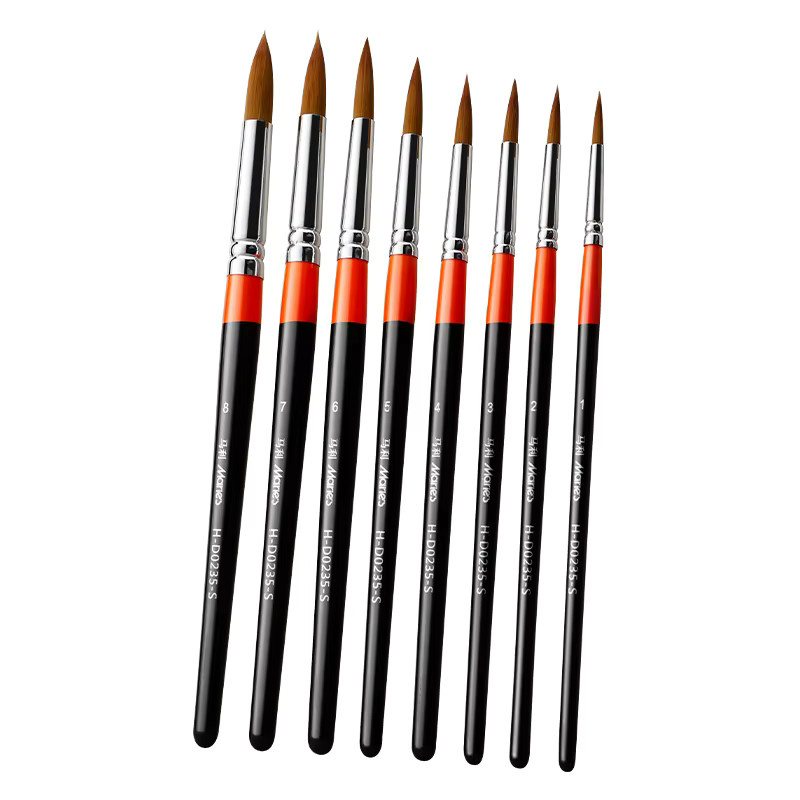 Marie's Rundpinsel-Set für Acryl, Öl und Tempera mit 12 verschiedenen Nylonhaar-Größen für Erwachsene - Bild 6