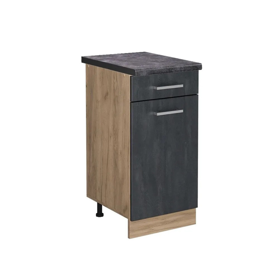 Vicco Küchenunterschrank R-Line Schubladenschrank in Schwarz Anthrazit mit Eiche Korpus Breite: 40 cm - Bild 2