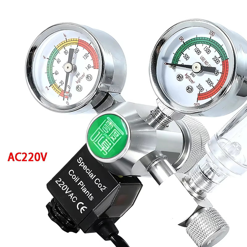 ZRDR DIY CO2-Regler mit Solenoid und Blasenzähler, wasserdichtes CO2-Kontrollsystem und Druckminderer für dein Aquarium, Silber - Bild 2