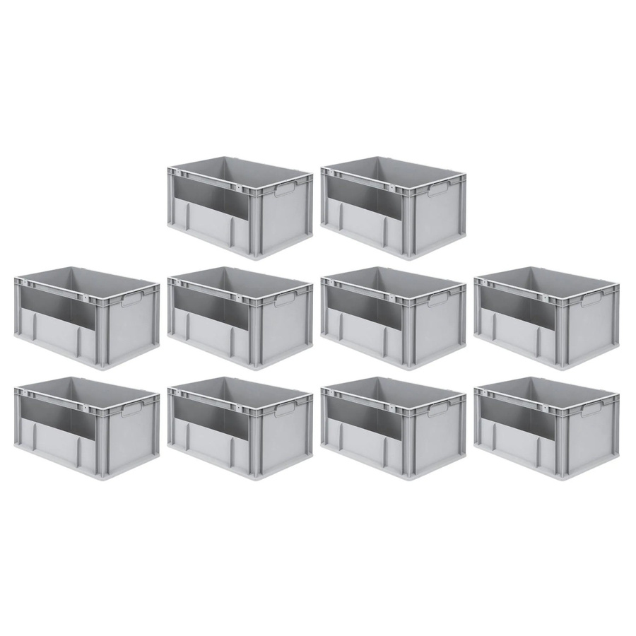 PROREGAL SparSet 10x Eurobox NextGen Insight Eurobehälter Transportbox Grau H x B x T: 32 x 40 x 60 cm - Bild 2