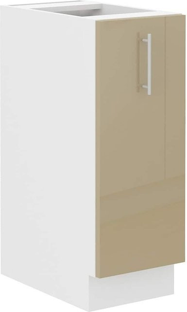 Küchenunterschrank Lara Cappuccino Hochglanz mit Schrankauszug Breite: 30 cm - Bild 1