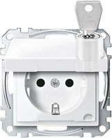 Merten Schuko-Steckdose System M mit Klappdeckel in Weiß IP20 MEG2315-0319 - Bild 1
