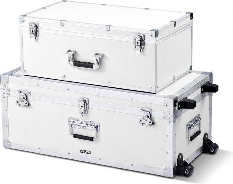 VEVOR Set aus 2 Transportkoffern aus Sperrholz mit Rollen und Schlössern, Weiß - Bild 1