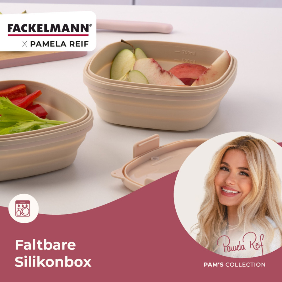 Fackelmann Pamela Reif Snack Box faltbar, beige, B/T/H: 17 x 17 x 7 cm - Bild 2