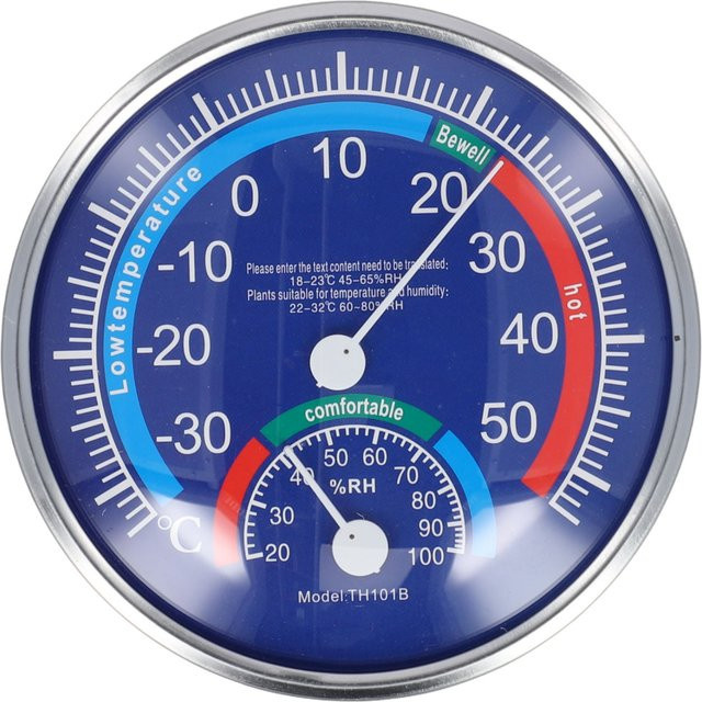 Wang Hang Analoges Thermometer Hygrometer für Indoor und Outdoor in Blau - Bild 1