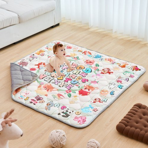 VEVOR Baby Spielmatte, rutschfeste und wasserdichte Krabbelmatte für Babys und Kleinkinder, faltbar und waschbar, Mehrfarbig, B/B: 127 x 127 cm - Bild 1
