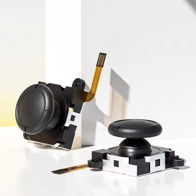 ALLOYSEED Hall-Sensor-Joystick als JoyCon-Ersatz für Nintendo Switch, OLED und Lite, TMR Elektromagnetischer Daumenstick ohne Drift-Effekt, Schwarz - Bild 1