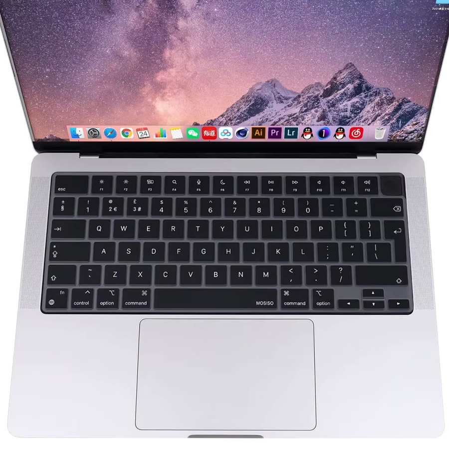 Transparente Tastaturabdeckung für MacBook Air 13,6 M2 2022 und MacBook Pro 14/16 M1 2021/2023 mit Touch ID von SDYIGOE - Bild 2