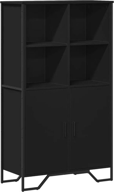 vidaXL Highboard Schwarz aus Holzwerkstoff mit Türen und Regalfächern, B/T/H: 79,5 x 35,5 x 137,5 cm - Bild 1