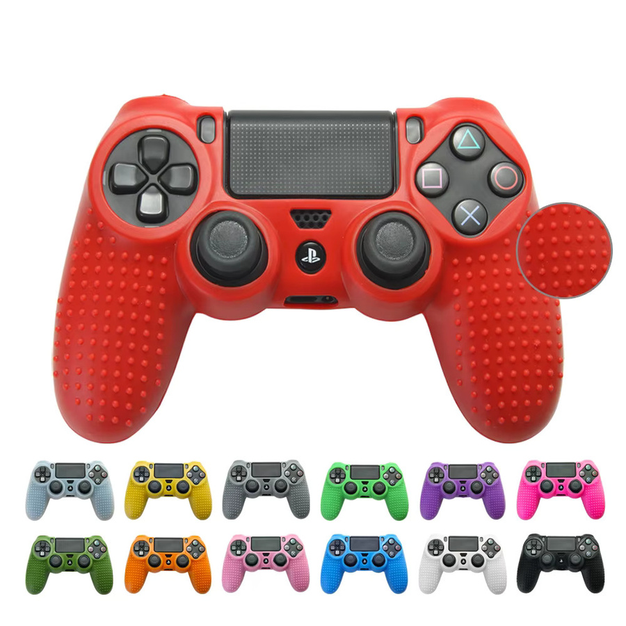 Silikon Soft Shell Schutzhülle für Sony PlayStation 4 PS4 Controller in Schwarz und Rot - Bild 2
