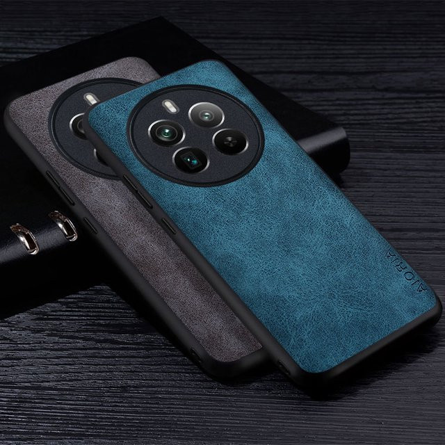 Premium PU Leder Handyhülle für Realme 12 Pro Plus und Realme 12 Pro in Braun - Bild 1