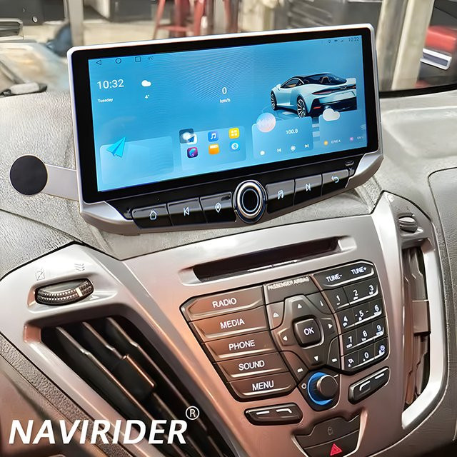NAVIRIDER Android Multimedia Player mit 10,88 Zoll Display für Ford Transit Tourneo und Ecosport, CarPlay, GPS Navigation, Schwarz - Bild 1