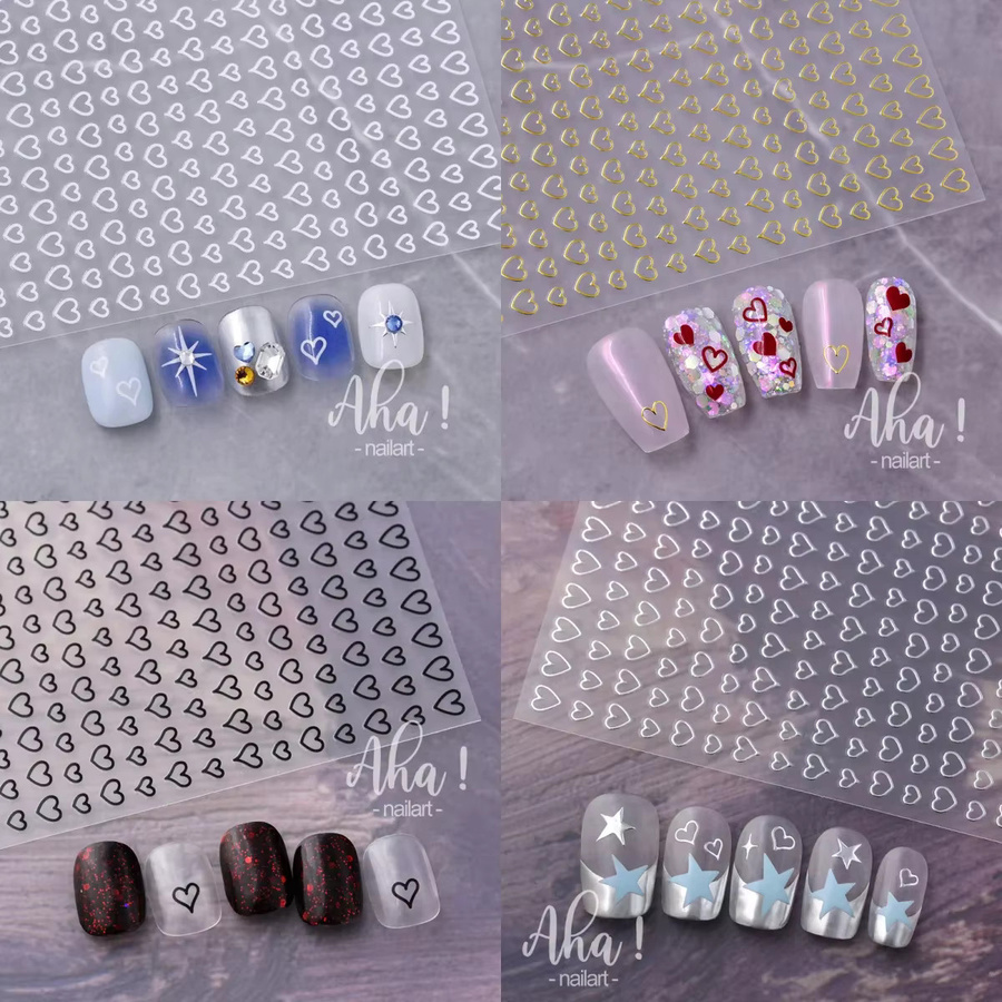 NAILFYOU Nail Art Charms, 3D Herz, Schwarz, Glänzend - Bild 1