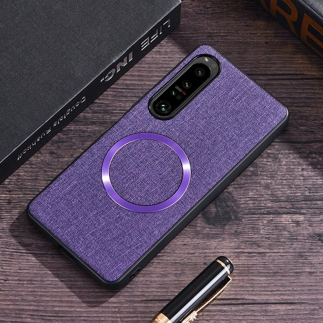 MagSafe Magnetische Lederhülle für Sony Xperia 1 VII, 10 VI, 1 VI, 10 V, 5 V, 1 V, 1 IV, 5 IV in Purple - Bild 1