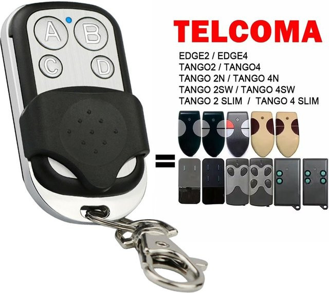 Scimagic-RC Garagentor Fernbedienung in Schwarz für Telcoma Edge2 Edge4 Tango2 Tango4 Tango 2n 4n 2sw 4sw 2 Schlank 4 Schlank mit 433,92 MHz Fester Code - Bild 1