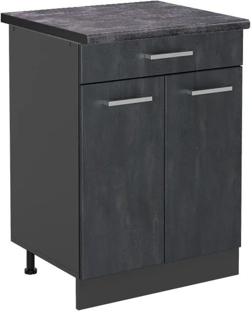 Vicco Küchenunterschrank R-Line in Schwarz Beton/Anthrazit matt - Bild 1