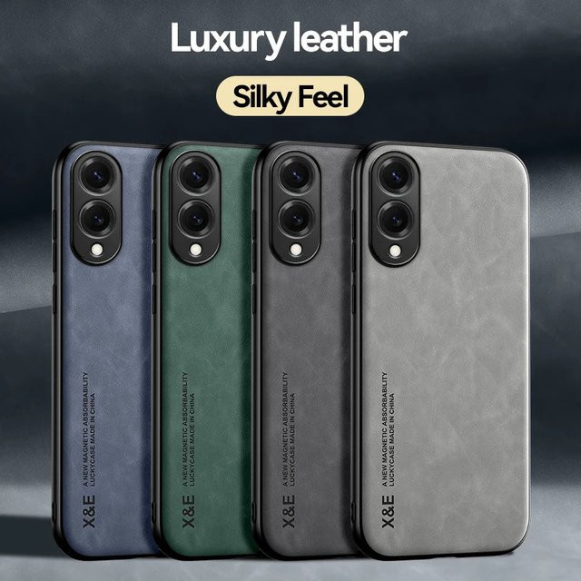 Luxuriöse Magnet-Schutzhülle aus PU-Leder für Samsung Galaxy S26 S25 S24 S23 S22 Ultra Plus in Grau - Bild 1
