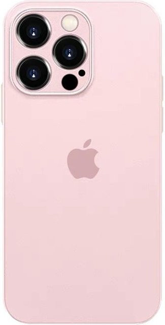 Ultradünne und sturzsichere Handyhülle für Apple iPhone 15 Pro Max und iPhone 14 in Transparent und Pink mit mattem Rundumschutz und Linsenschutz - Bild 1