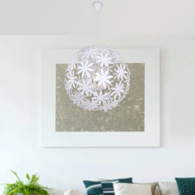 Globo Pendelleuchte Stella Weiß, kugelförmige Hängeleuchte aus Kunststoff, E27, Höhe: 150 cm, Durchmesser: 60 cm - Bild 1