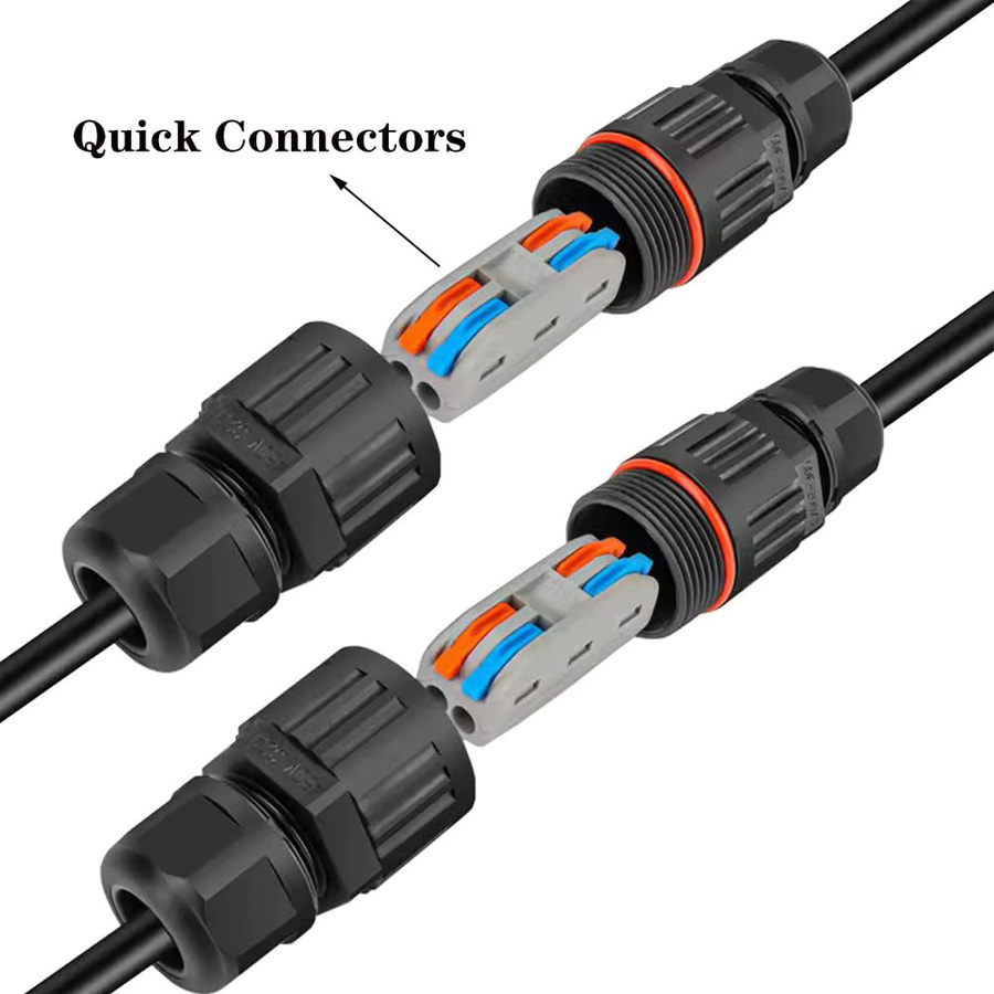 AOKIN 2er Set IP68 Wasserdichte Anschlussdose für Outdoor Kabelanschluss mit 2pin und 3pin Schnellanschluss - Bild 2